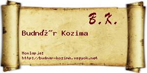 Budnár Kozima névjegykártya